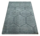 Charcoal Modern Geometric Hand-Woven Area Rug 2x3 - Art Silk