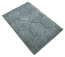 Charcoal Modern Geometric Hand-Woven Area Rug 2x3 - Art Silk
