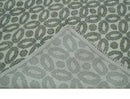 Modern Geometrical Ivory, Teal and Brown Hand Knotted 8x10 wool Area Rug by The Rug Decor