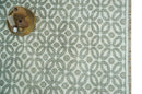 Modern Geometrical Ivory, Teal and Brown Hand Knotted 8x10 wool Area Rug by The Rug Decor