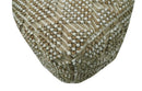 Modern Geometrical Natural Brown and Ivory Design Jute and wool Pouf by The Rug Decor