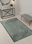 Modern Geometrical Pattern Black And White Hand Tufted Custom Made wool rug