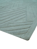 Modern Geometrical Pattern Ivory and Silver Hand Knotted 10x13 Wool Rug