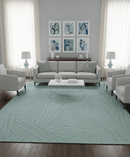 Modern Geometrical Pattern Ivory and Silver Hand Knotted 10x13 Wool Rug