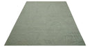 Modern Geometrical Pattern Silver Hand Knotted 10x13 Wool Area Rug