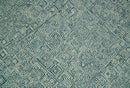 Modern Geometrical Teal and Ivory Hand Tufted Custom Made wool area rug