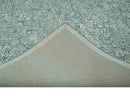 Teal and Ivory Geometric Hand-Tufted Wool Area Rug Contemporary