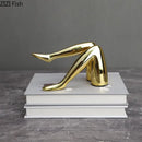 GobekUsa Gilded Lips & Leg Resin Figurines Sculpture for Modern Home Decor