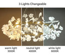 GobekUsa Modern Ginkgo Leaf LED Chandelier Dining Room Lighting