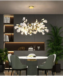 GobekUsa Modern Ginkgo Leaf LED Chandelier Dining Room Lighting