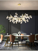 GobekUsa Modern Ginkgo Leaf LED Chandelier Dining Room Lighting