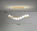 GobekUsa Glass Ball Gold Chandelier: Nordic Style Dining Room Kitchen Lighting