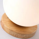 Modern glass ball led ceiling lamp bedroom wood mount by Decorbites