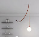 GobekUsa Glass Ball LED Pendant Light - Black Orange, Trendy Design for Indoor Lighting
