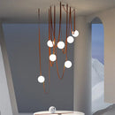 GobekUsa Glass Ball LED Pendant Light - Black Orange, Trendy Design for Indoor Lighting