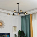 GobekUsa Modern Glass Ball Pendant Chandelier - Black Gold