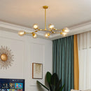 GobekUsa Modern Glass Ball Pendant Chandelier - Black Gold