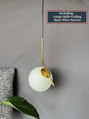 GobekUsa Glass Ball Pendant Light Fixture Modern Hanging Lamp for Bedroom Dining Room