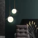 GobekUsa Glass Ball Pendant Light Fixture Modern Hanging Lamp for Bedroom Dining Room
