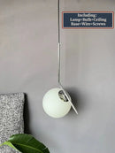 GobekUsa Glass Ball Pendant Light Fixture Modern Hanging Lamp for Bedroom Dining Room