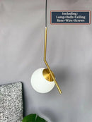 GobekUsa Glass Ball Pendant Light Fixture Modern Hanging Lamp for Bedroom Dining Room