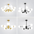 GobekUsa Glass Ball Pendant Lights Modern Nordic Chandelier LED Living Room Decor
