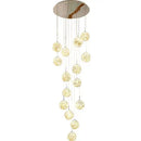 GobekUsa Glass Ball Spiral Chandelier for Modern Staircase & Dining Table LED Ceiling Light