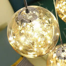 GobekUsa Glass Ball Spiral Chandelier for Modern Staircase & Dining Table LED Ceiling Light