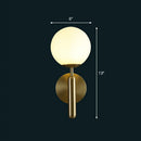 GobekUsa Modern Glass Ball Wall Mount Light with Brass Finish – Perfect Sconce Lamp for Living Room