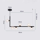 GobekUsa Glass Black Chandelier Pendant Lamp Nordic Modern Living Room Light