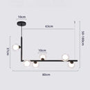GobekUsa Glass Black Chandelier Pendant Lamp Nordic Modern Living Room Light