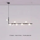 GobekUsa Glass Black Chandelier Pendant Lamp Nordic Modern Living Room Light