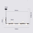 GobekUsa Glass Black Chandelier Pendant Lamp Nordic Modern Living Room Light