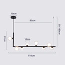 GobekUsa Glass Black Chandelier Pendant Lamp Nordic Modern Living Room Light