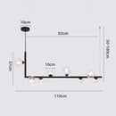 GobekUsa Glass Black Chandelier Pendant Lamp Nordic Modern Living Room Light