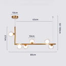 GobekUsa Glass Black Chandelier Pendant Lamp Nordic Modern Living Room Light