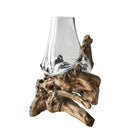GobekUsa Glass Bonsai Vase Hydroponic Pots Art Wooden Frame Home Decoration