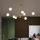GobekUsa Glass Brass Chandelier Modern Pendant Light for Home Living Room Restaurant Bedroom