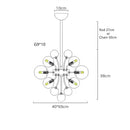 GobekUsa Glass Bubble Ceiling Chandelier LED Living Room Bedroom Decor Minimalist Hanging Lamp