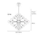 GobekUsa Glass Bubble Ceiling Chandelier LED Living Room Bedroom Decor Minimalist Hanging Lamp
