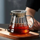 Modern glass coffee carafe kitchen pour over pot with metallic lid by Decorbites