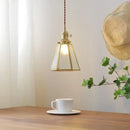 GobekUsa Glass Copper Pendant Light Modern LED Hanging Light for Home Decor