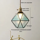 GobekUsa Glass Copper Pendant Light Modern LED Hanging Light for Home Decor