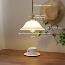 GobekUsa Glass Copper Pendant Light Modern LED Hanging Light for Home Decor