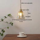 GobekUsa Glass Copper Pendant Light Modern LED Hanging Light for Home Decor