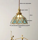 GobekUsa Glass Copper Pendant Light Modern LED Hanging Light for Home Decor