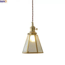 GobekUsa Glass Copper Pendant Light Modern LED Hanging Light for Home Decor