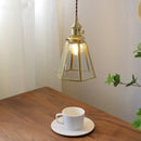 GobekUsa Glass Copper Pendant Light Modern LED Hanging Light for Home Decor