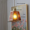 GobekUsa Glass Copper Pendant Light Modern LED Hanging Light for Home Decor