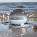 Modern glass crystal ball photography prop living room decor by Decorbites